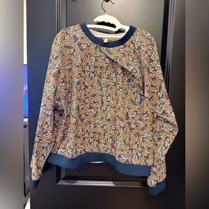 Yargarci xl Floral Crewneck shirt  in Navy Trim